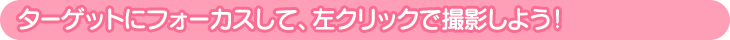 ターゲットにフォーカスして、左クリックで撮影しよう！
